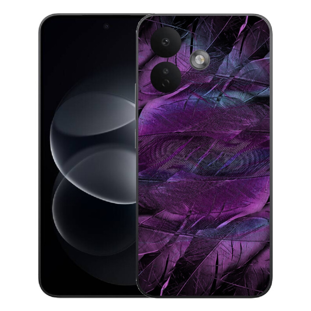 Gélový kryt mmCase na Xiaomi Redmi Note 17 Pro 5G - fialové pierka