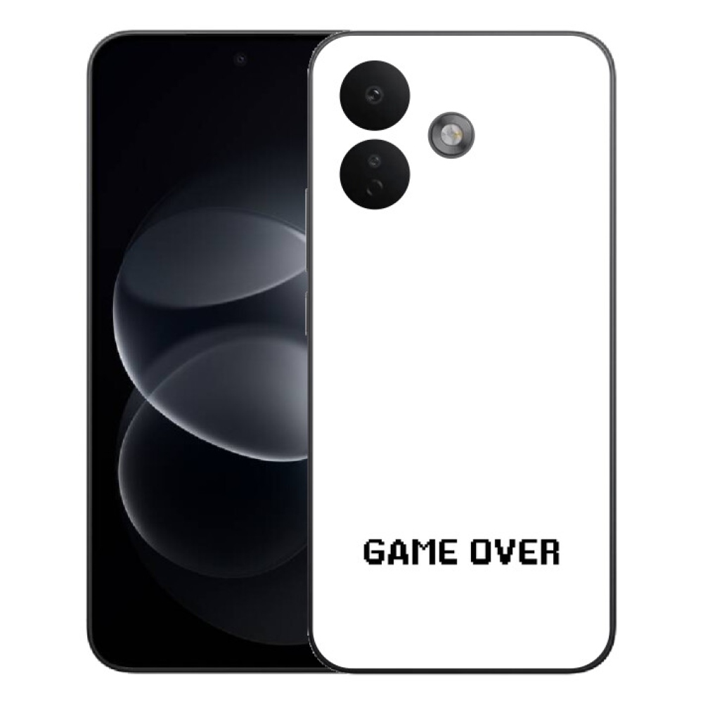 Gélový kryt mmCase na Xiaomi Redmi Note 17 Pro 5G - game over biele pozadie