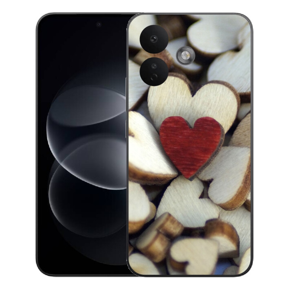 Gélový kryt mmCase na Xiaomi Redmi Note 17 Pro 5G - gravírované červené srdce