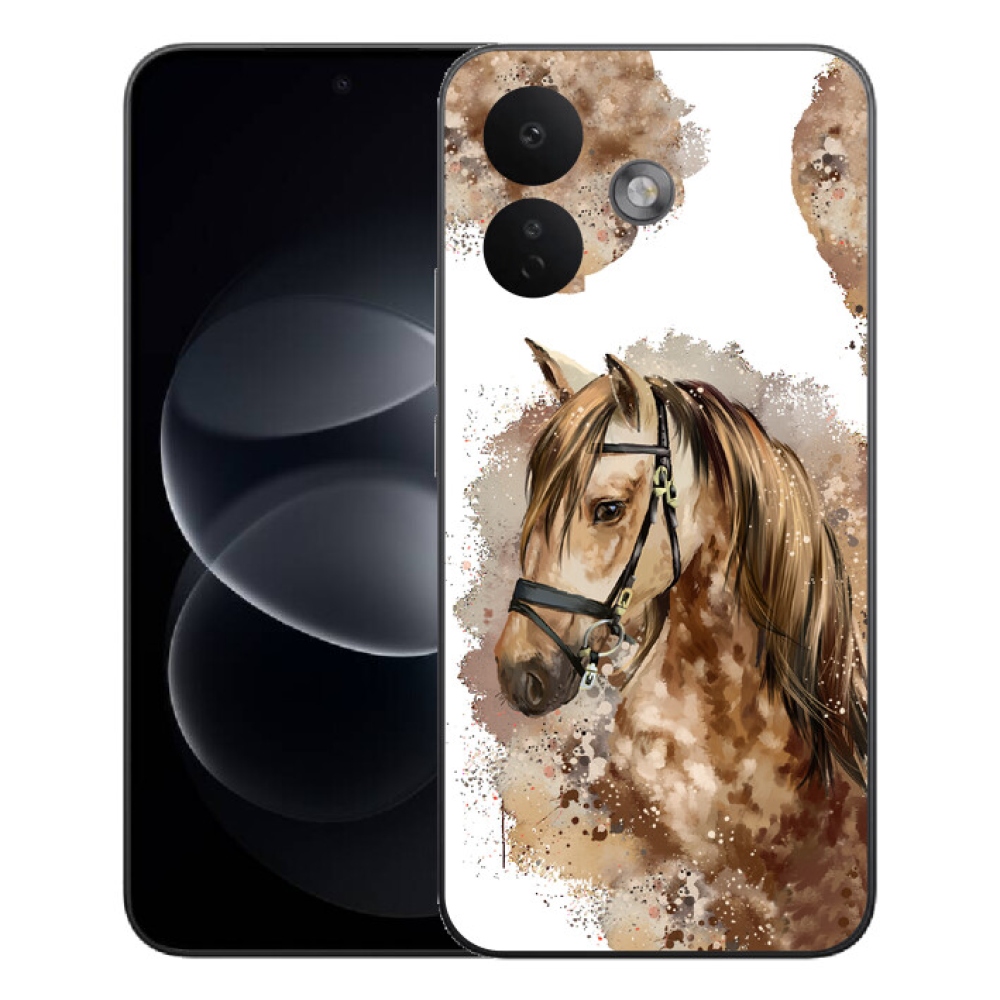 Gélový kryt mmCase na Xiaomi Redmi Note 17 Pro 5G - hnedý kreslený kôň