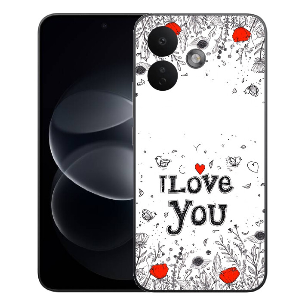 Gélový kryt mmCase na Xiaomi Redmi Note 17 Pro 5G - I love you biele pozadie