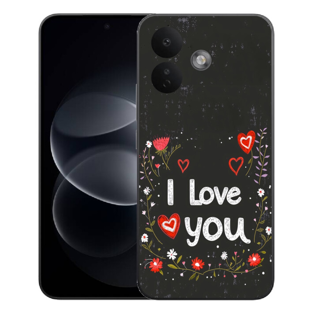 Gélový kryt mmCase na Xiaomi Redmi Note 17 Pro 5G - I love you čierne pozadie