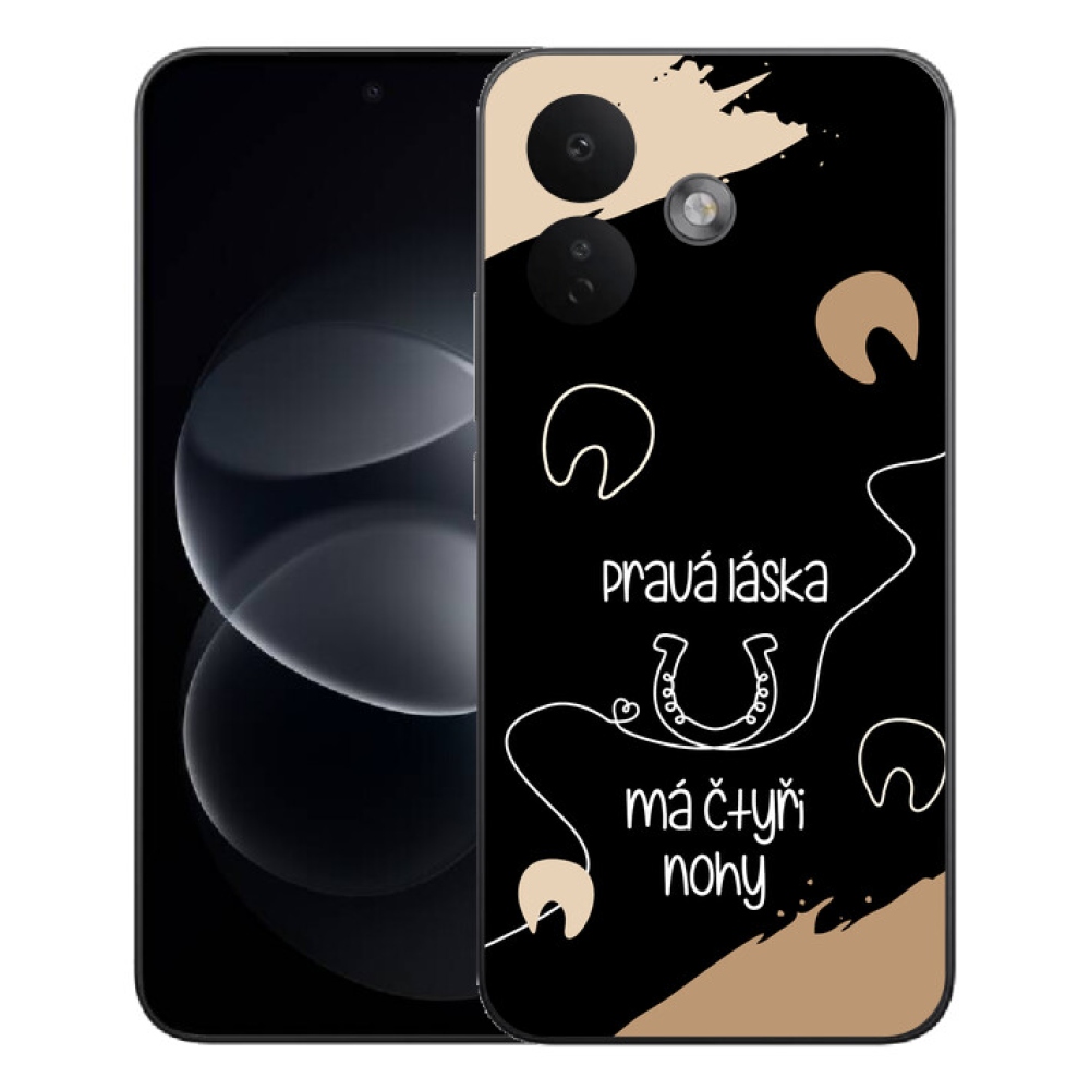 Gélový kryt mmCase na Xiaomi Redmi Note 17 Pro 5G - konský motív čierne pozadie