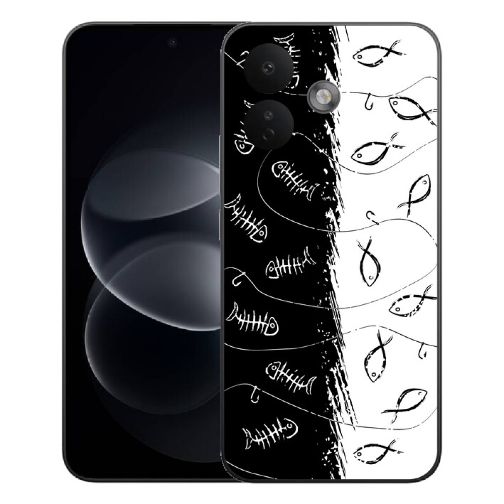 Gélový kryt mmCase na Xiaomi Redmi Note 17 Pro 5G - kostry a rybky