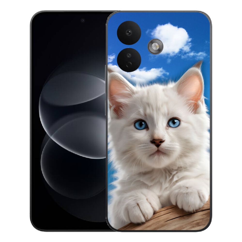 Gélový kryt mmCase na Xiaomi Redmi Note 17 Pro 5G - mačiatko a oblaky