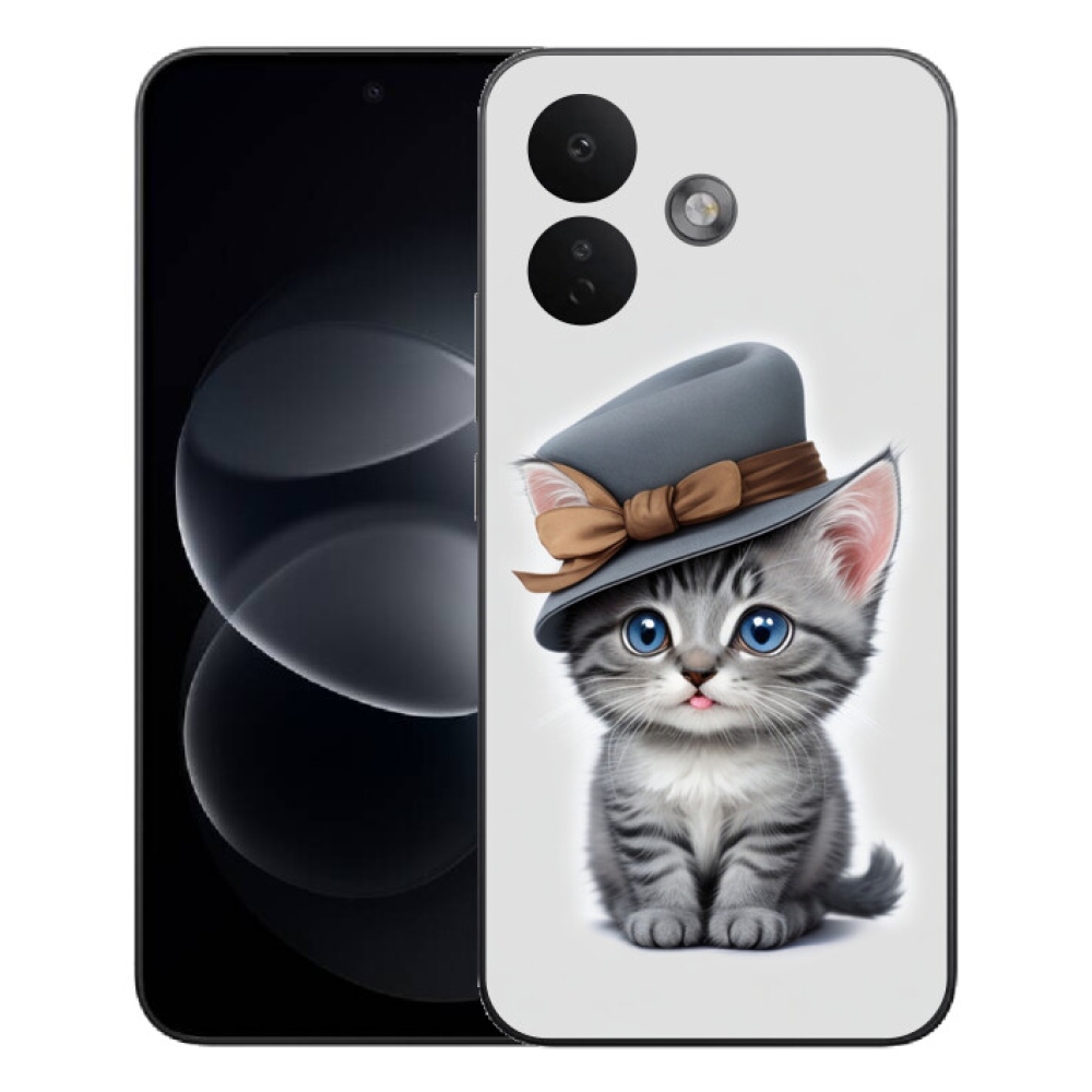 Gélový kryt mmCase na Xiaomi Redmi Note 17 Pro 5G - mačiatko s klobúkom