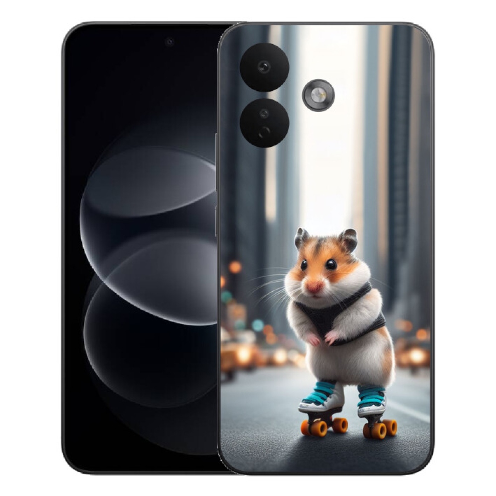 Gélový kryt mmCase na Xiaomi Redmi Note 17 Pro 5G - škrečok na korčuliach