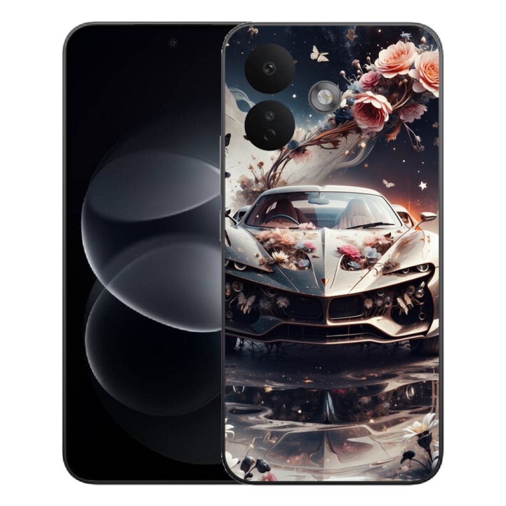 Gélový kryt mmCase na Xiaomi Redmi Note 17 Pro 5G - kvetinový športový automobil
