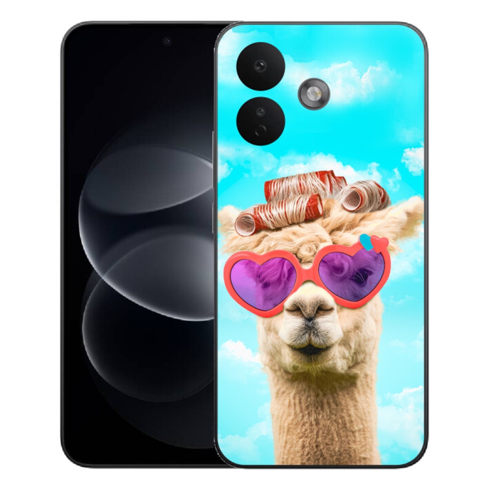 Gélový kryt mmCase na Xiaomi Redmi Note 17 Pro 5G - lama s okuliarmi