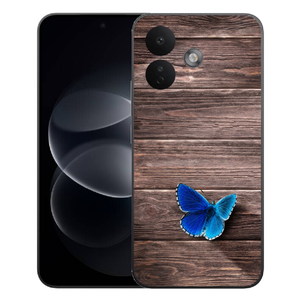 Gélový kryt mmCase na Xiaomi Redmi Note 17 Pro 5G - modrý motýľ 1