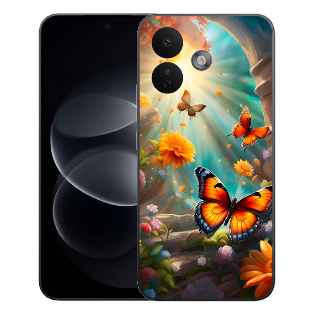 Gélový kryt mmCase na Xiaomi Redmi Note 17 Pro 5G - motýlia záhrada 2