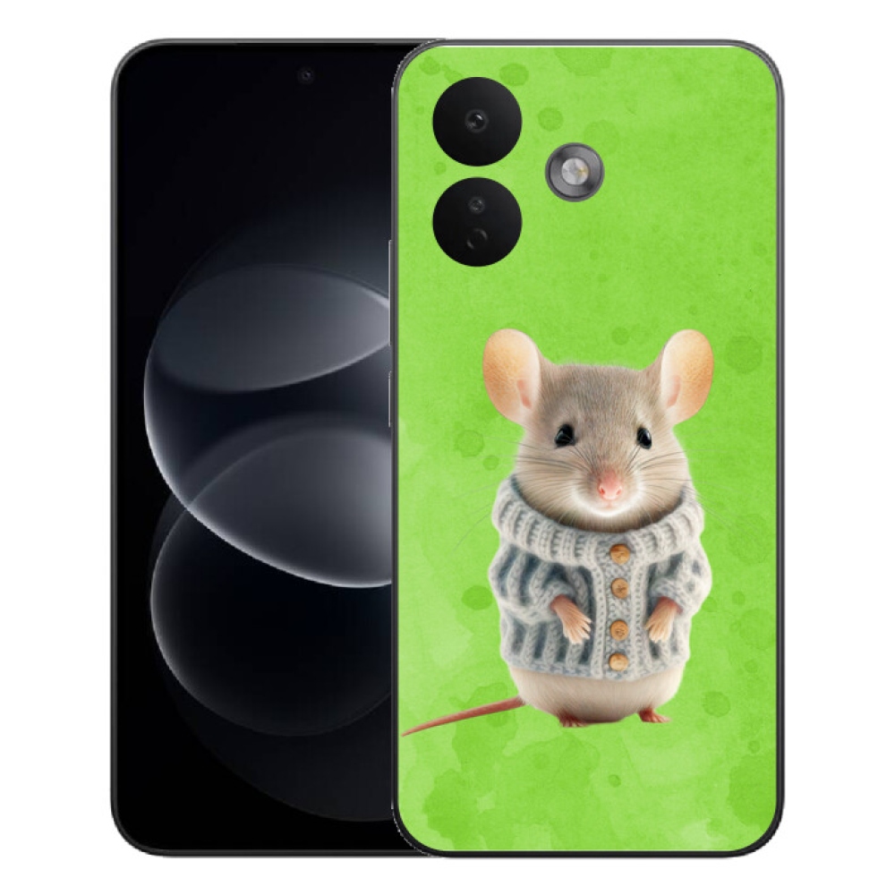 Gélový kryt mmCase na Xiaomi Redmi Note 17 Pro 5G - myška vo svetri