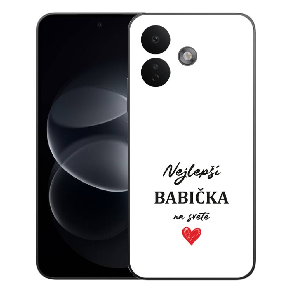 Gélový kryt mmCase na Xiaomi Redmi Note 17 Pro 5G - najlepšia babička 1 biele pozadie