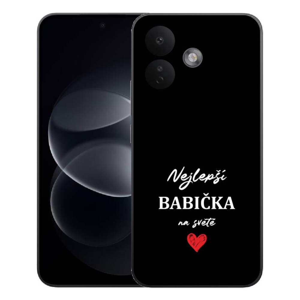 Gélový kryt mmCase na Xiaomi Redmi Note 17 Pro 5G - najlepšia babička 1 čierne pozadie