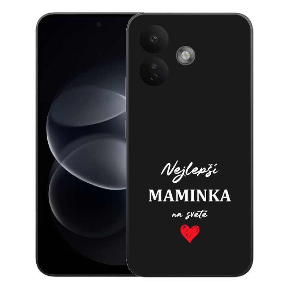 Gélový kryt mmCase na Xiaomi Redmi Note 17 Pro 5G - najlepšia mamička 1 čierne pozadie