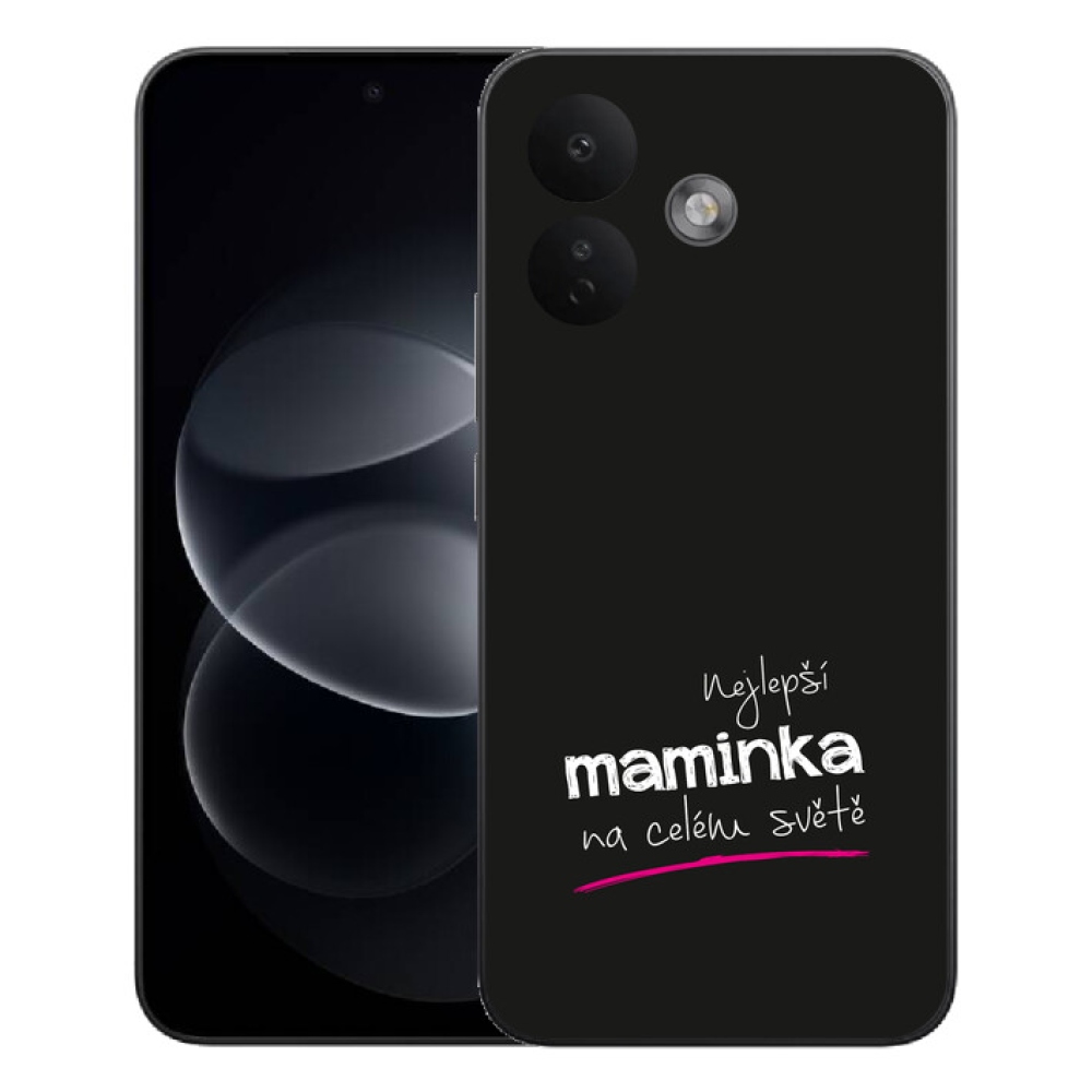 Gélový kryt mmCase na Xiaomi Redmi Note 17 Pro 5G - najlepšia mamička 4 čierne pozadie