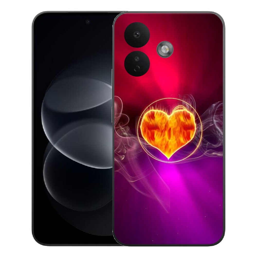 Gélový kryt mmCase na Xiaomi Redmi Note 17 Pro 5G - ohnivé srdce
