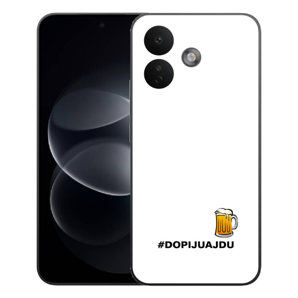 Gélový kryt mmCase na Xiaomi Redmi Note 17 Pro 5G - pivný motív 1 biele pozadie