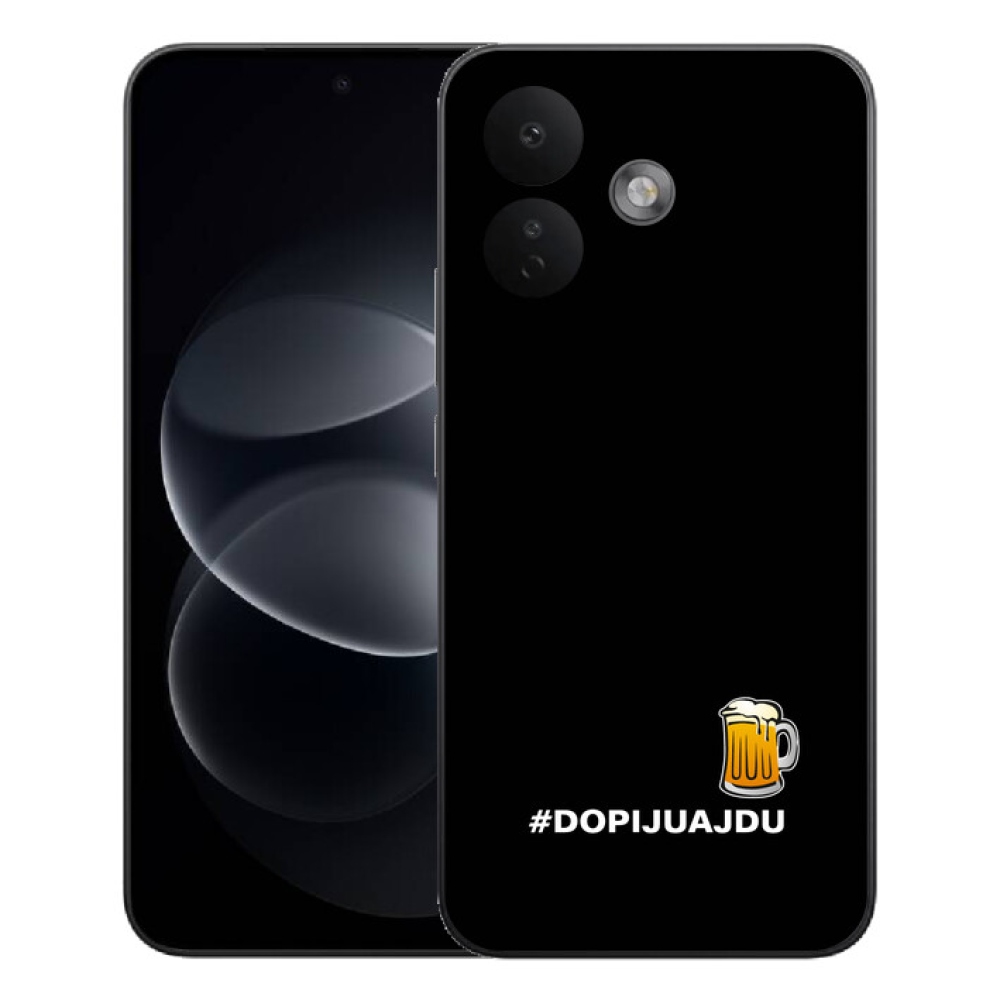 Gélový kryt mmCase na Xiaomi Redmi Note 17 Pro 5G - pivný motív 1 čierne pozadie