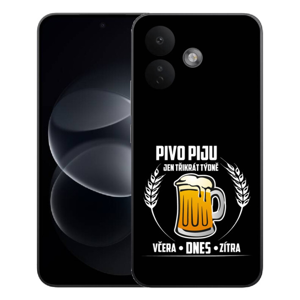 Gélový kryt mmCase na Xiaomi Redmi Note 17 Pro 5G - pivný motív čierne pozadie