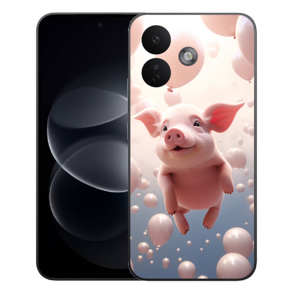 Gélový kryt mmCase na Xiaomi Redmi Note 17 Pro 5G - prasiatko s balónikmi
