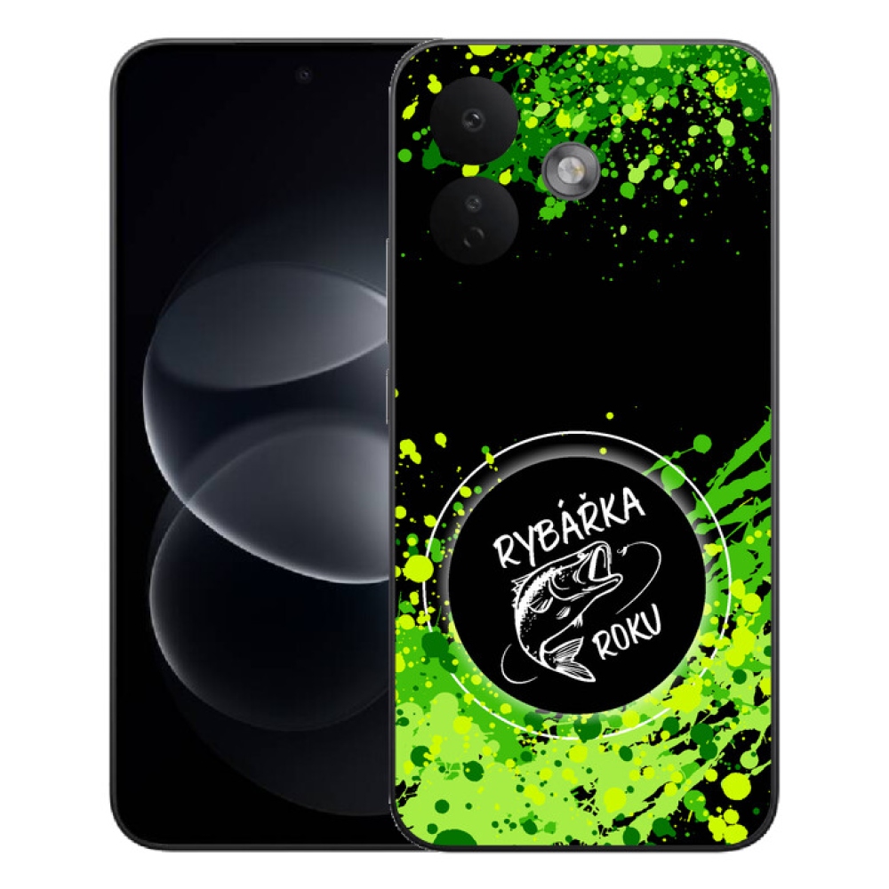 Gélový kryt mmCase na Xiaomi Redmi Note 17 Pro 5G - rybárka roku čierne pozadie