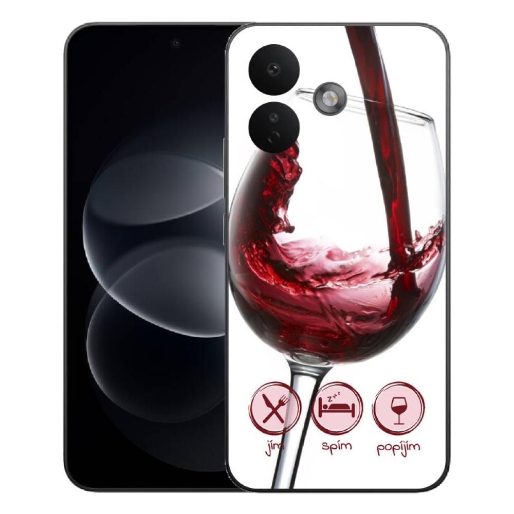 Gélový kryt mmCase na Xiaomi Redmi Note 17 Pro 5G - pohár vína červené