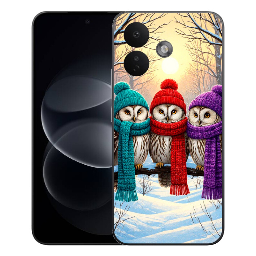 Gélový kryt mmCase na Xiaomi Redmi Note 17 Pro 5G - soví priatelia