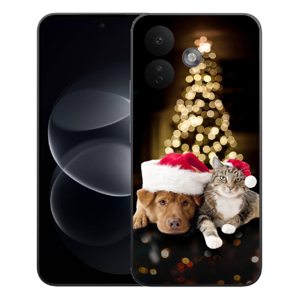 Gélový kryt mmCase na Xiaomi Redmi Note 17 Pro 5G - vianočný pes a mačka