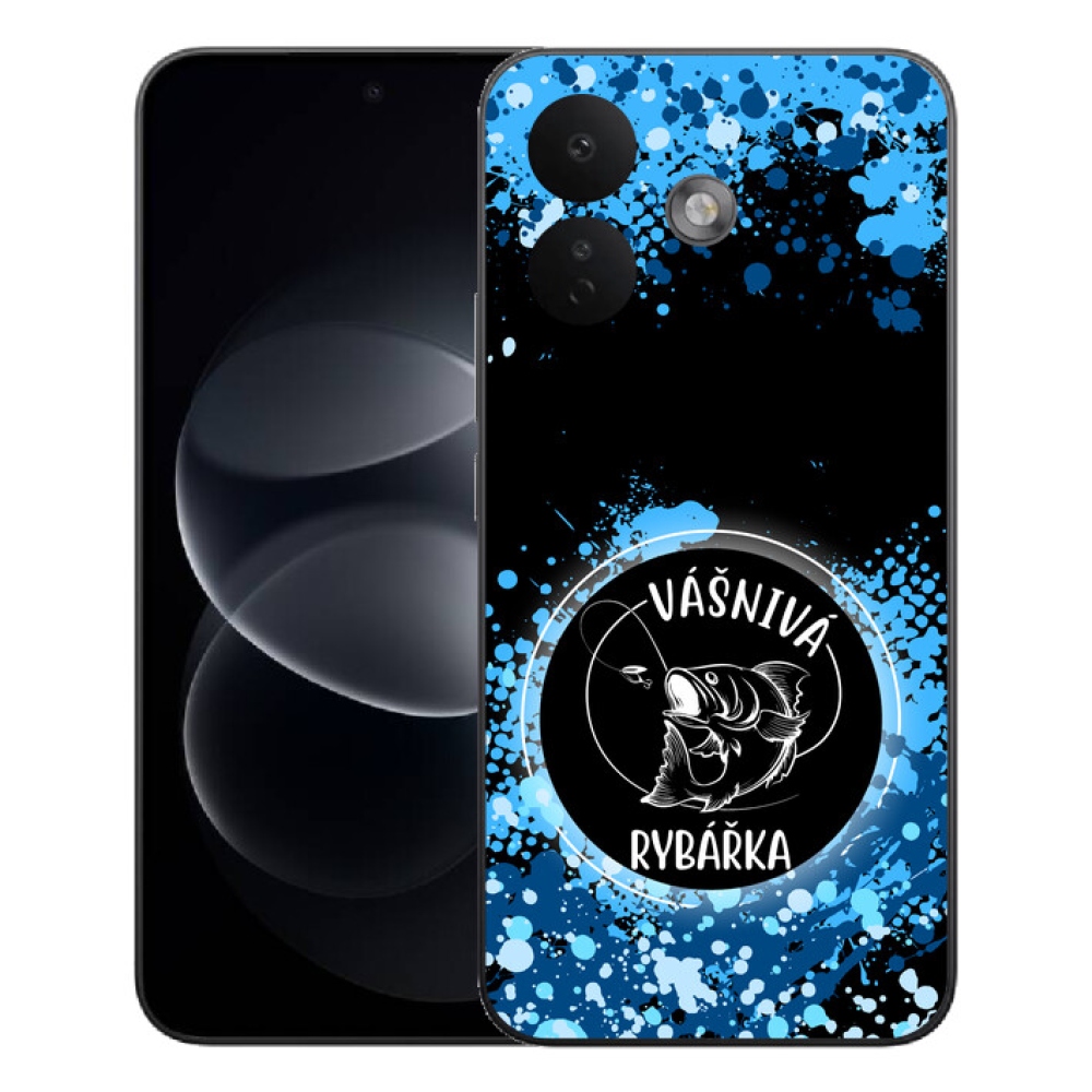 Gélový kryt mmCase na Xiaomi Redmi Note 17 Pro 5G - vášnivá rybárka čierne pozadie