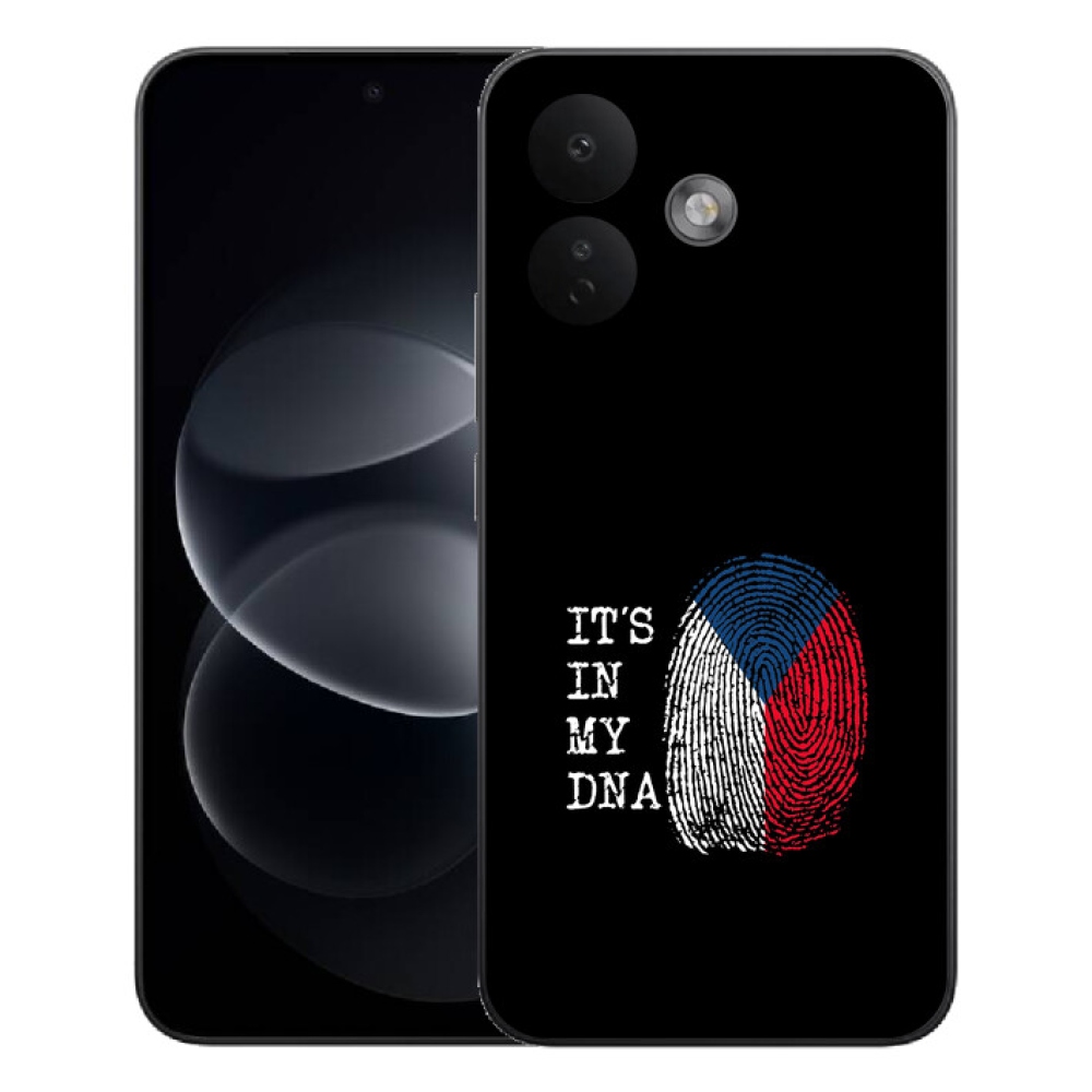 Gélový kryt mmCase na Xiaomi Redmi Note 17 Pro 5G - vlajka odtlačok prsta čierne pozadie