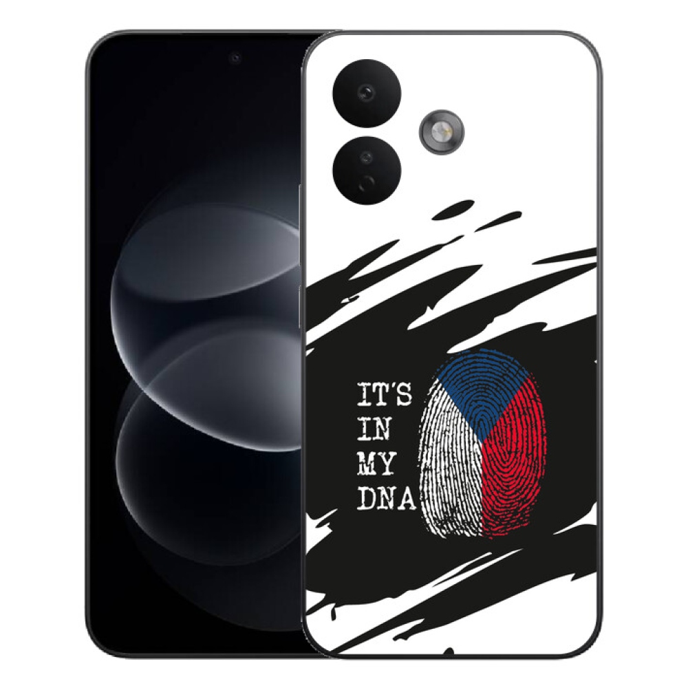 Gélový kryt mmCase na Xiaomi Redmi Note 17 Pro 5G - vlajka odtlačok prsta čiernobiele pozadie