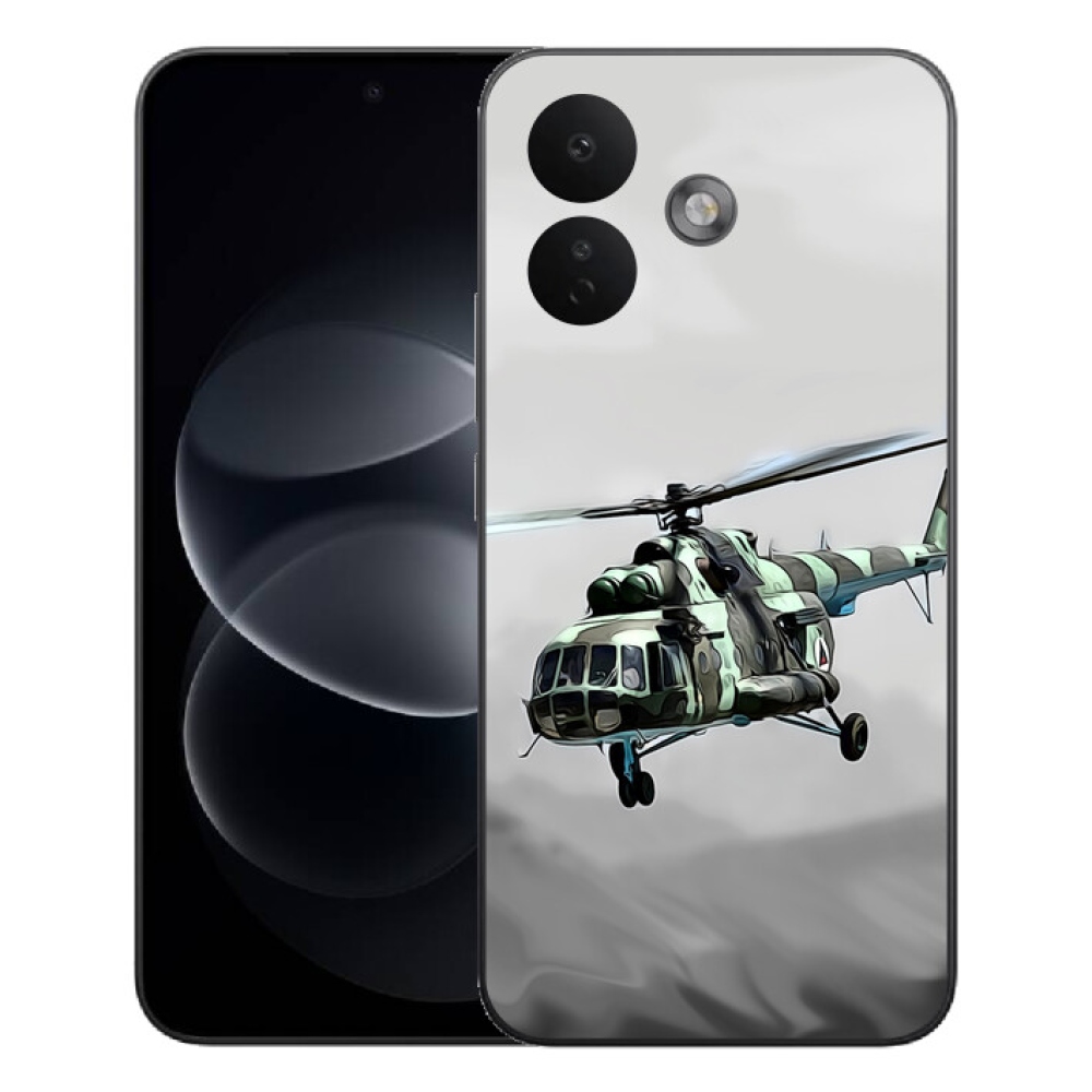 Gélový kryt mmCase na Xiaomi Redmi Note 17 Pro 5G - vojenský vrtuľník