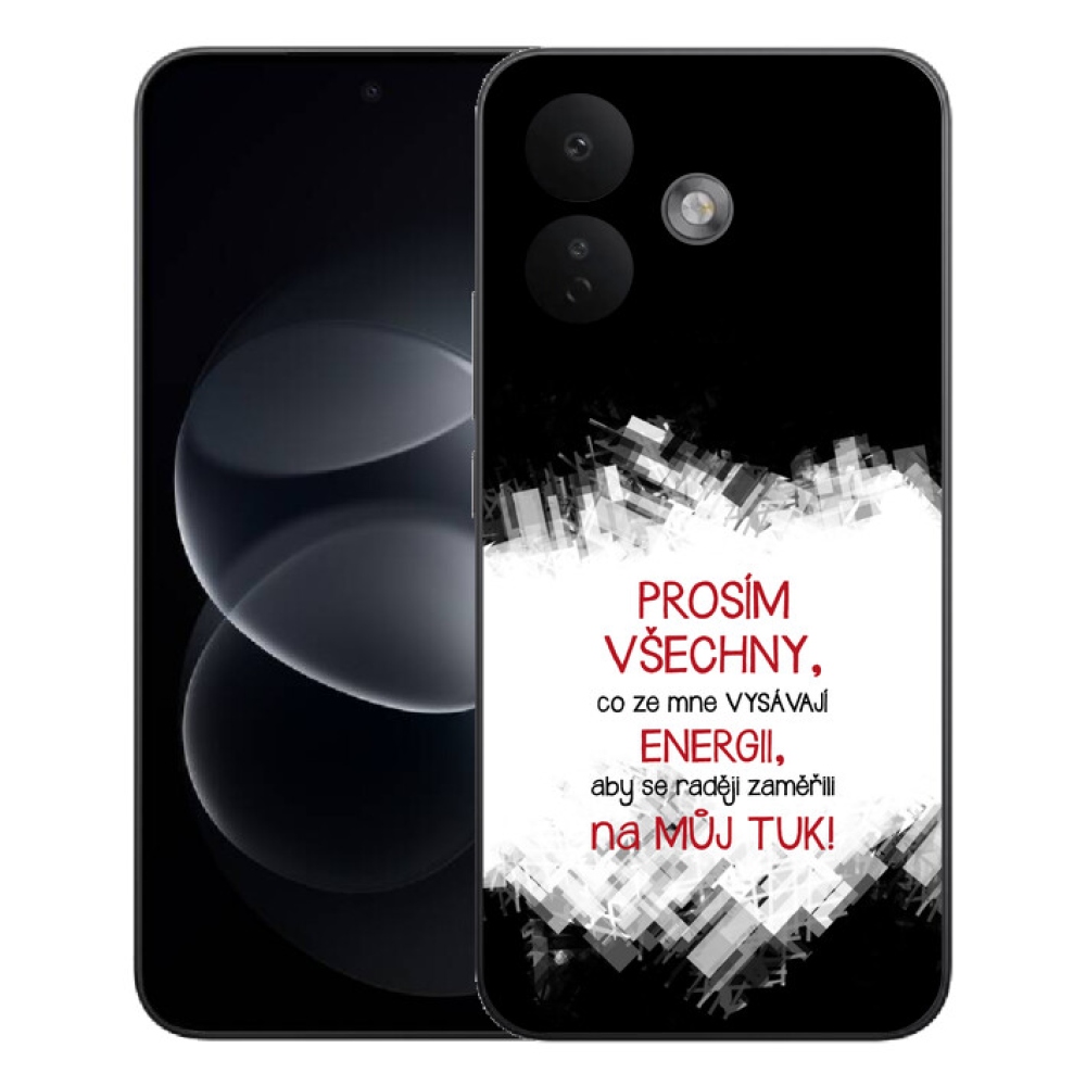 Gélový kryt mmCase na Xiaomi Redmi Note 17 Pro 5G - vtipný text 1 červený