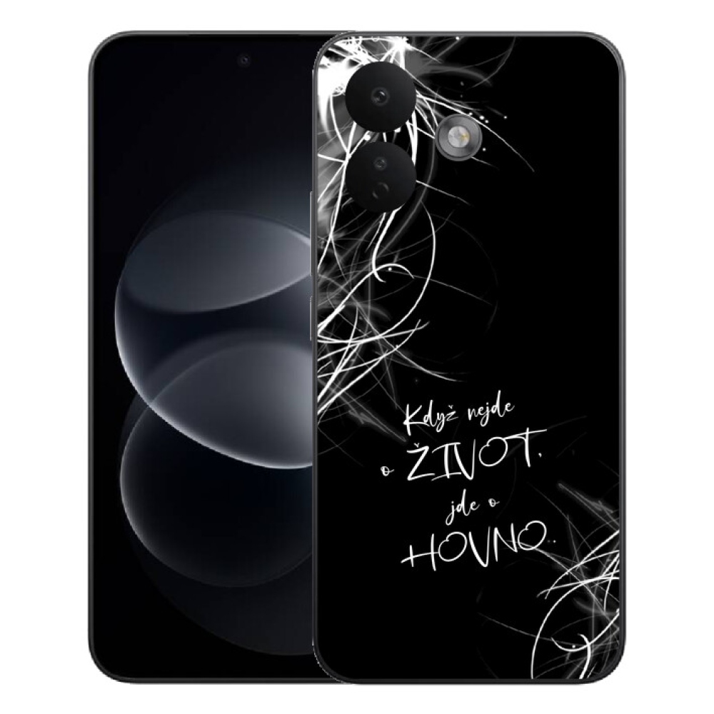 Gélový kryt mmCase na Xiaomi Redmi Note 17 Pro 5G - vtipný text 16 čierne pozadie
