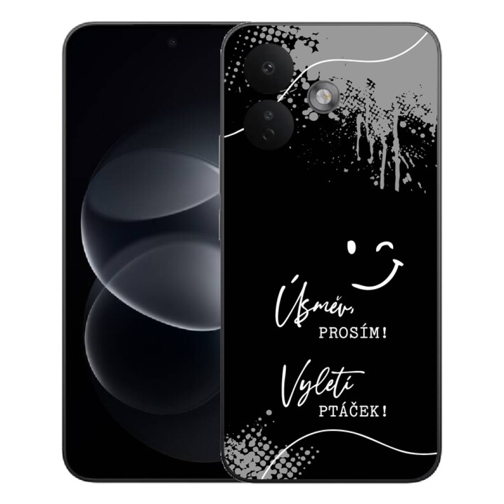 Gélový kryt mmCase na Xiaomi Redmi Note 17 Pro 5G - vtipný text 4 čierne pozadie