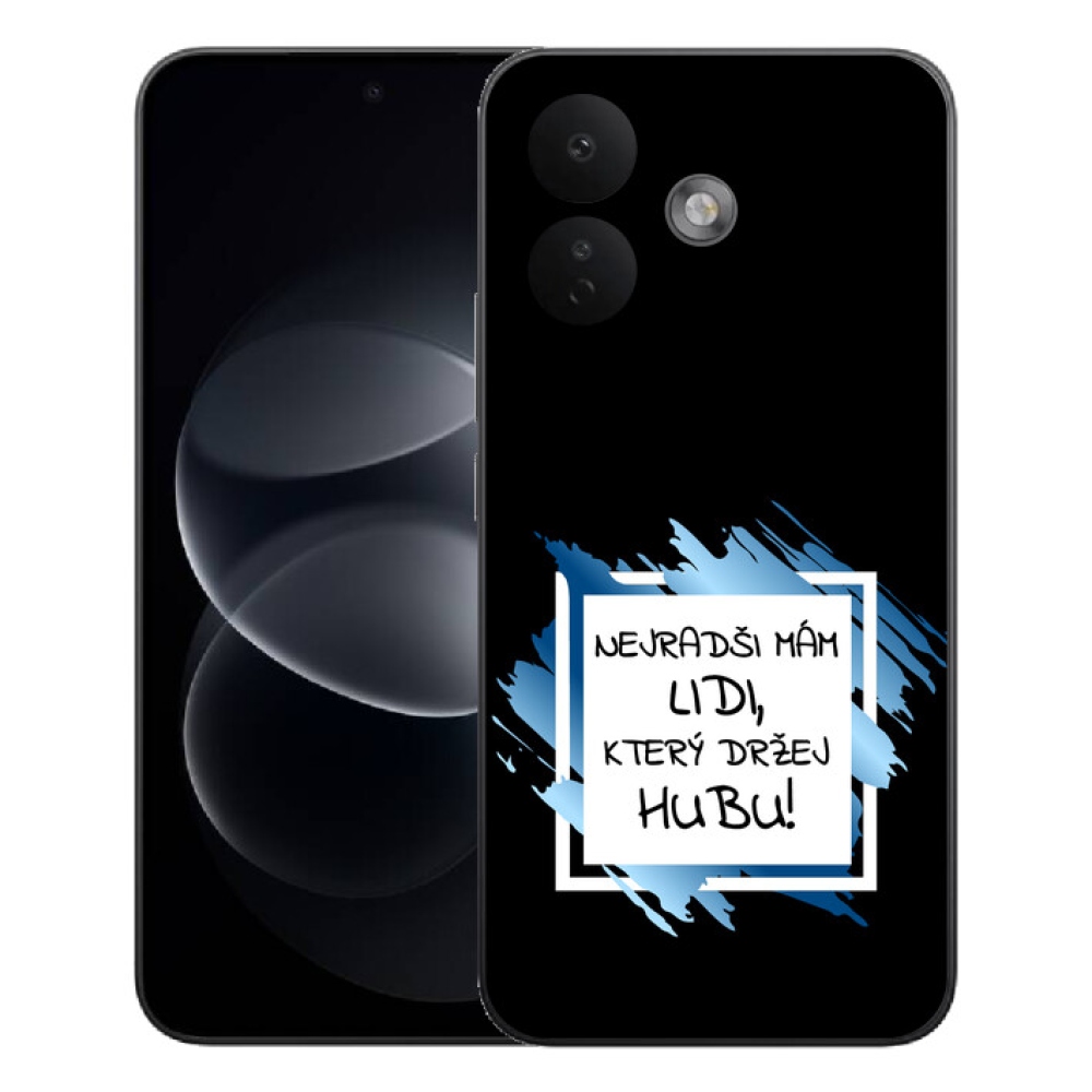 Gélový kryt mmCase na Xiaomi Redmi Note 17 Pro 5G - vtipný text 7 bieločierne pozadie