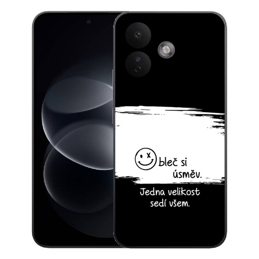 Gélový kryt mmCase na Xiaomi Redmi Note 17 Pro 5G - vtipný text 8 bieločierne pozadie