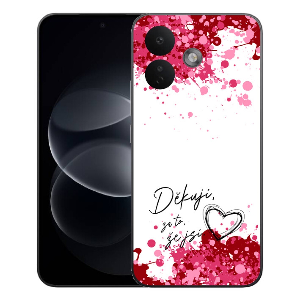 Gélový kryt mmCase na Xiaomi Redmi Note 17 Pro 5G - zamilovaný text 2 biele pozadie