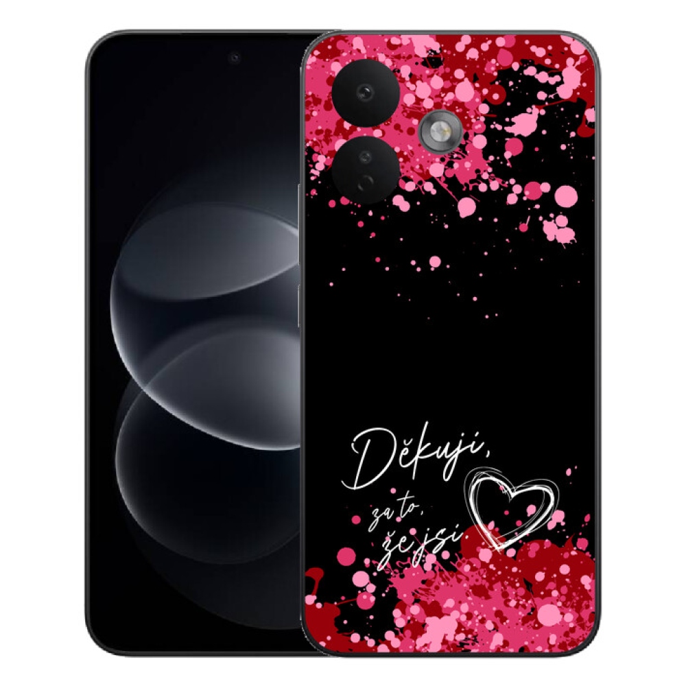 Gélový kryt mmCase na Xiaomi Redmi Note 17 Pro 5G - zamilovaný text 2 čierne pozadie