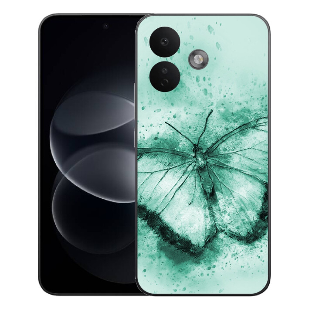 Gélový kryt mmCase na Xiaomi Redmi Note 17 Pro 5G - zelený motýľ