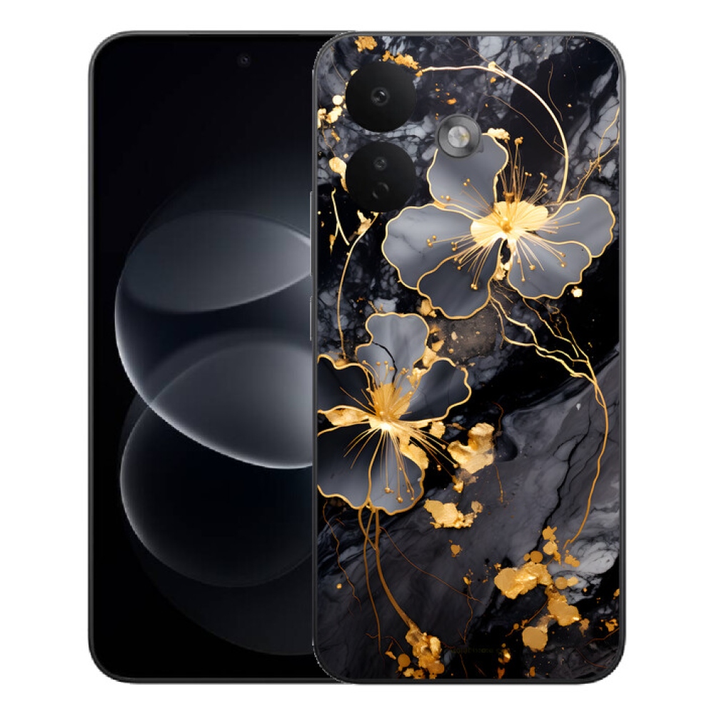 Gélový kryt mmCase na Xiaomi Redmi Note 17 Pro 5G - zlaté kvety
