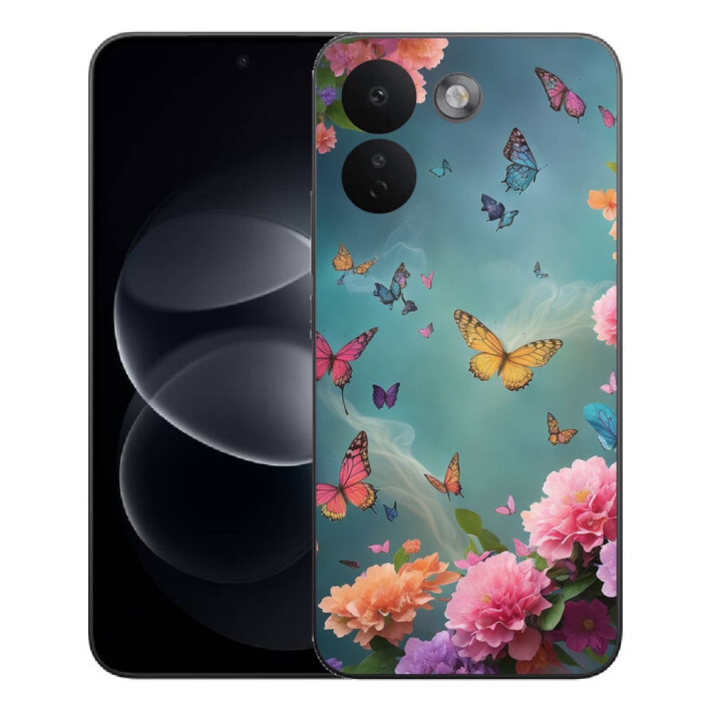 Gélový kryt mmCase na Xiaomi Redmi Note 17 Pro Max 5G - farebné kvety a motýle