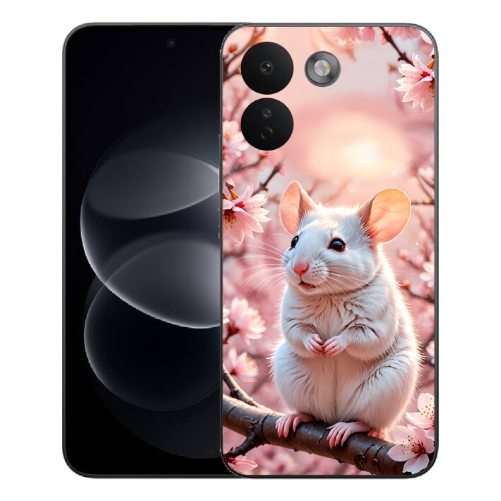 Gélový kryt mmCase na Xiaomi Redmi Note 17 Pro Max 5G - biela myš na vetve