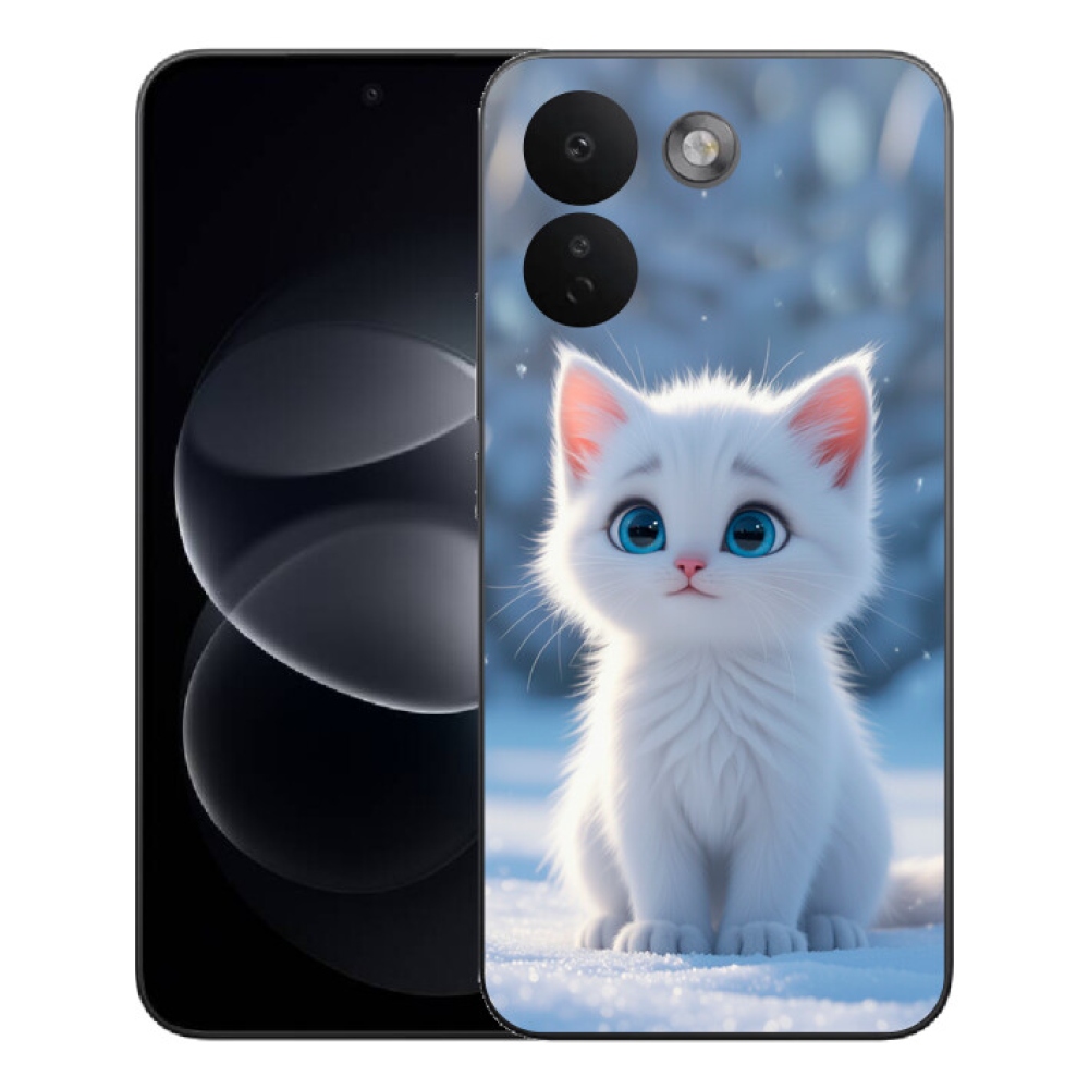 Gélový kryt mmCase na Xiaomi Redmi Note 17 Pro Max 5G - biele mačiatko 3