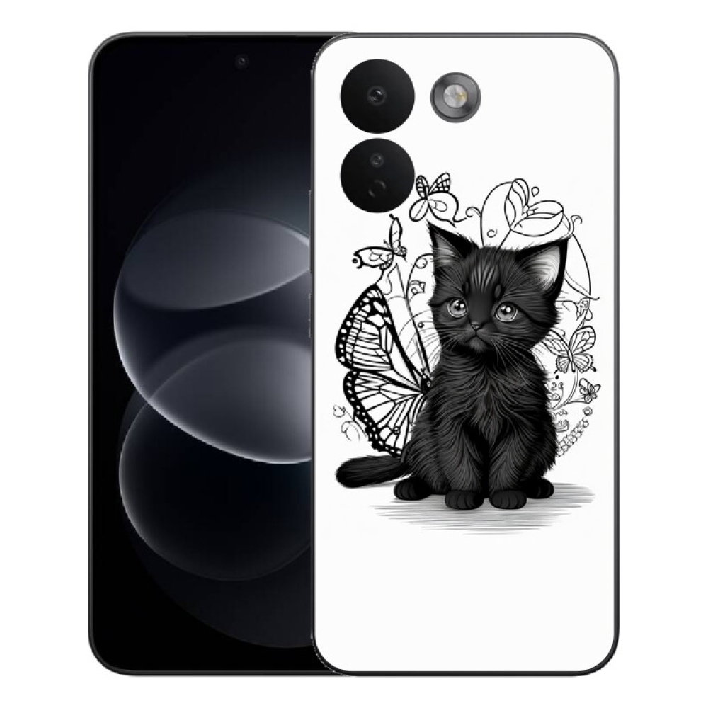 Gélový kryt mmCase na Xiaomi Redmi Note 17 Pro Max 5G - čierne mačiatko