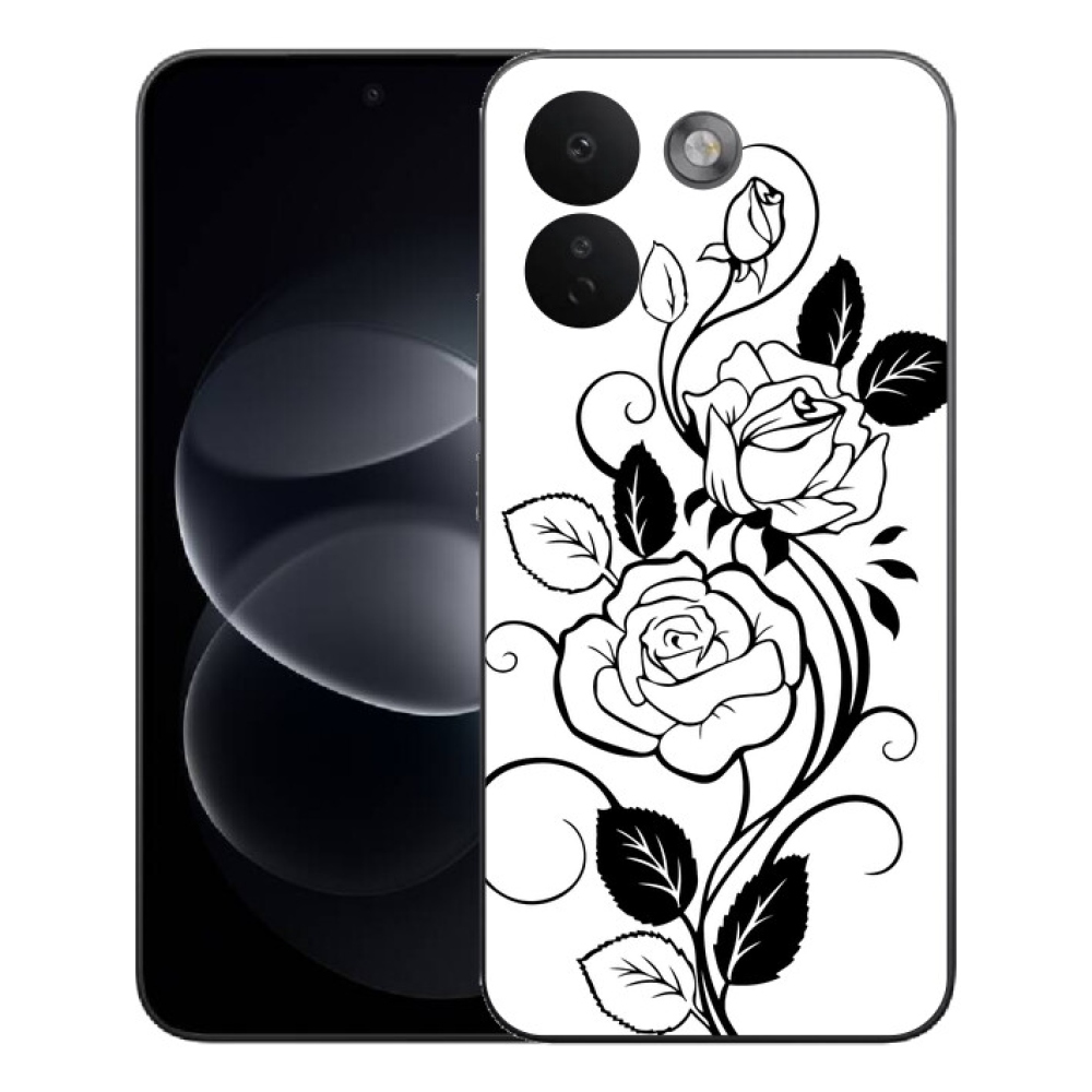 Gélový kryt mmCase na Xiaomi Redmi Note 17 Pro Max 5G - čiernobiela ruža