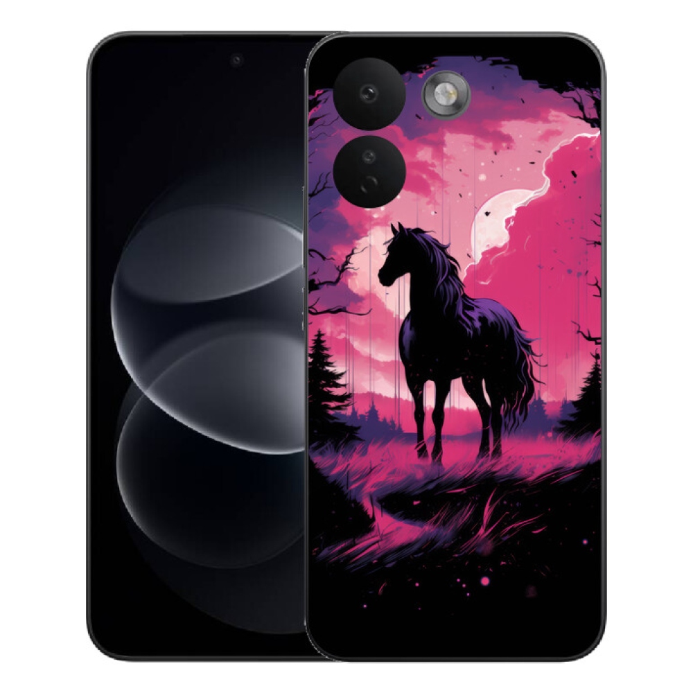 Gélový kryt mmCase na Xiaomi Redmi Note 17 Pro Max 5G - čierny kreslený kôň 1