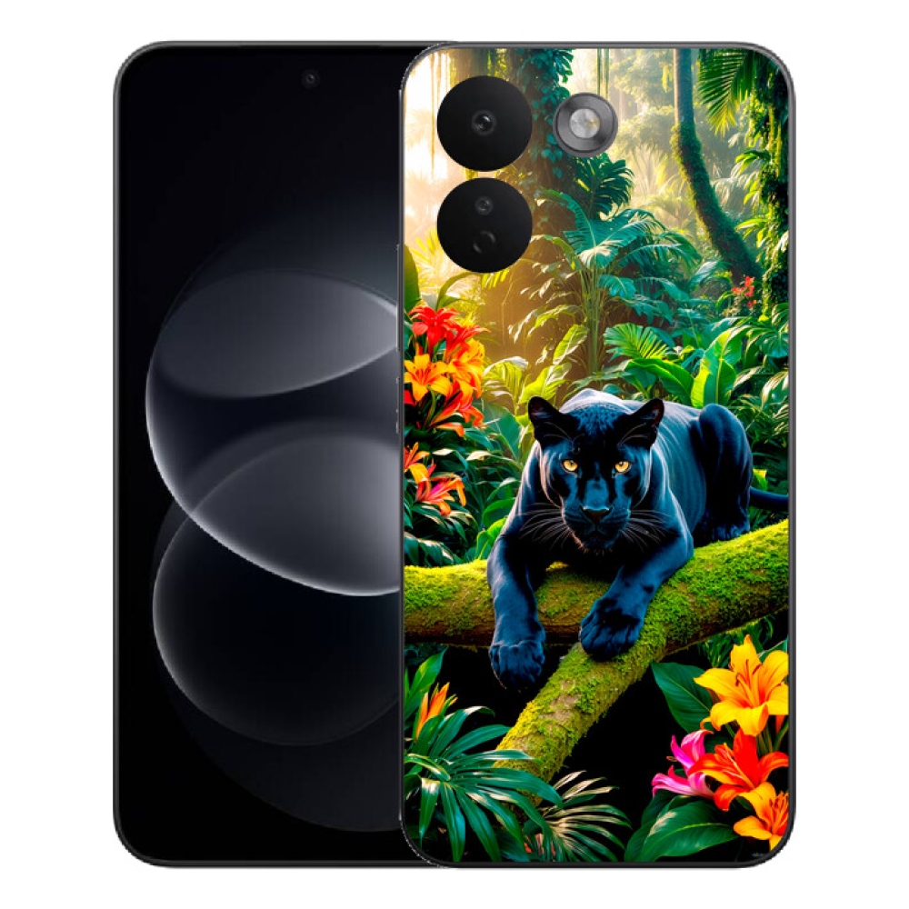 Gélový kryt mmCase na Xiaomi Redmi Note 17 Pro Max 5G - čierny panter v džungli