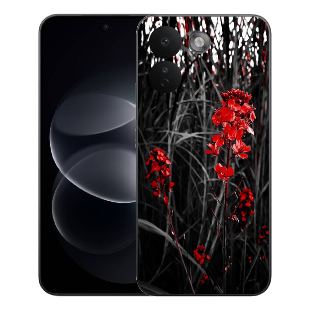 Gélový kryt mmCase na Xiaomi Redmi Note 17 Pro Max 5G - červená rastlina